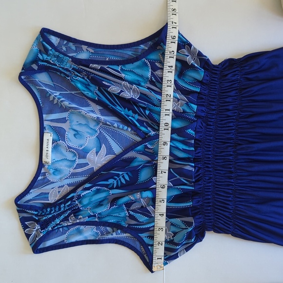 Jon & Anna Floral Smocked Tropical Maxi Dress 2X Blue Gray - Picture 12 of 16